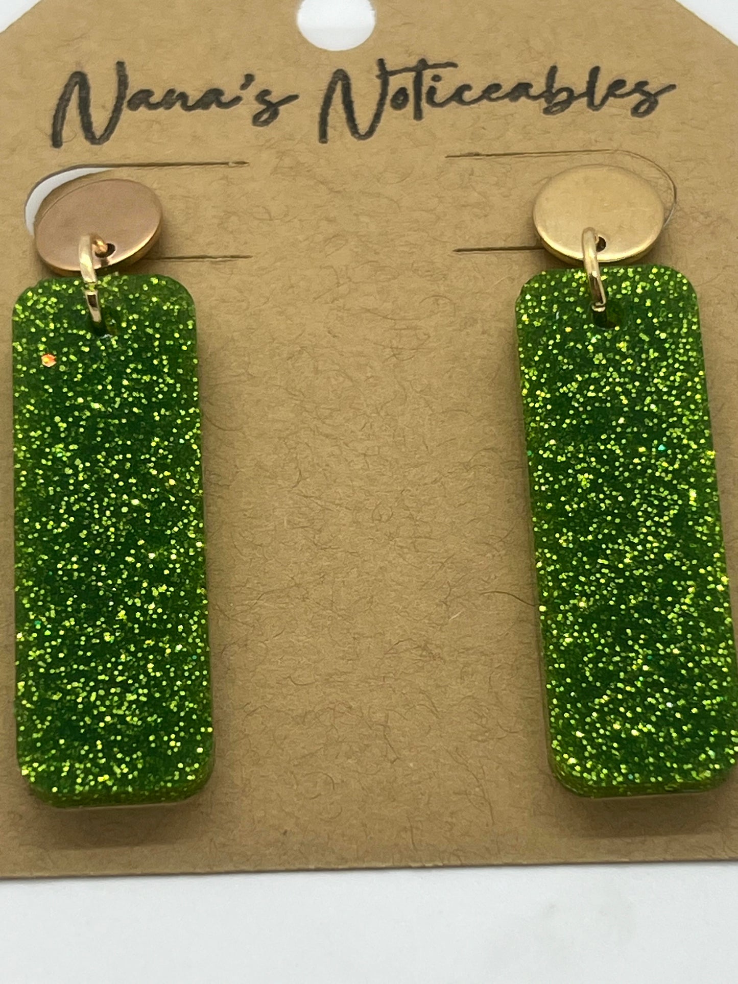 RESIN GLITTER SOLID SKINNY RECTANGLE