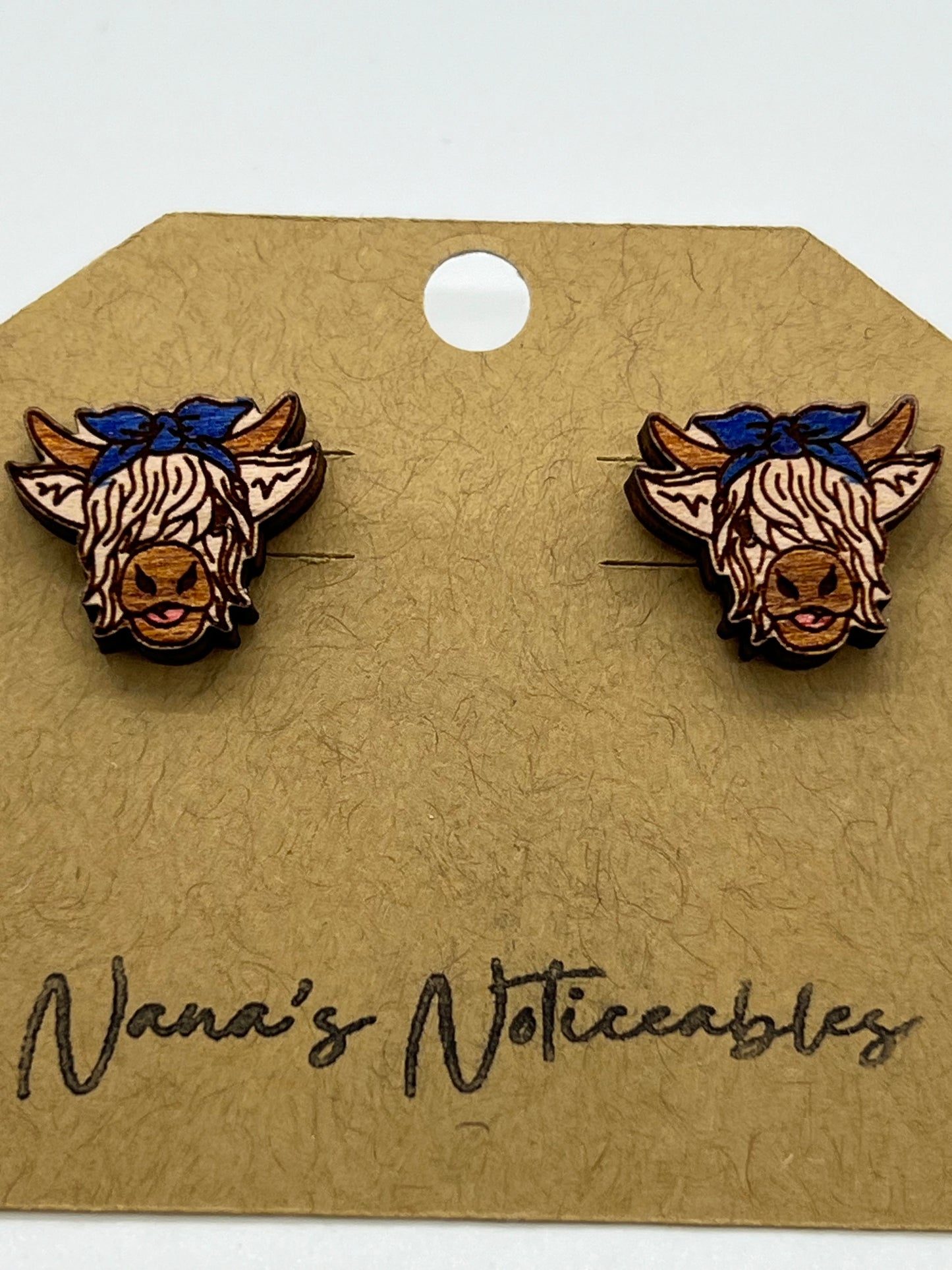 WOOD STAINED & PAINTED GIRL COW