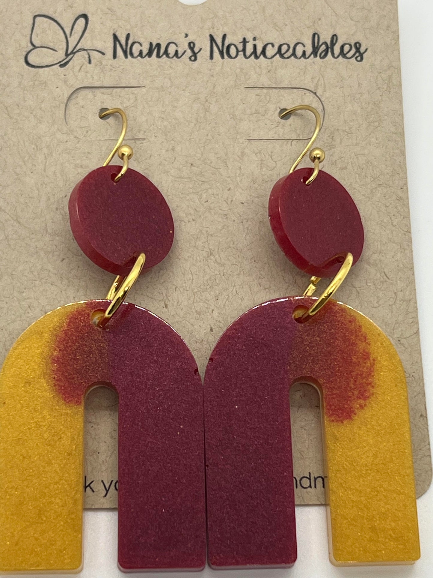 RESIN RAINBOW IN RED AN YELLOW SHIMMER