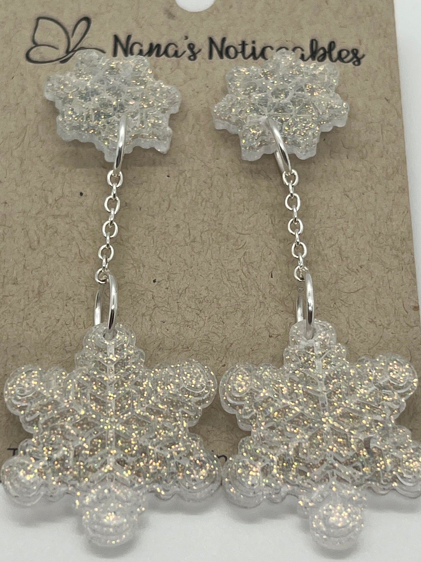 RESIN 2 IRIDESCENT GLITTER SNOW FLAKES