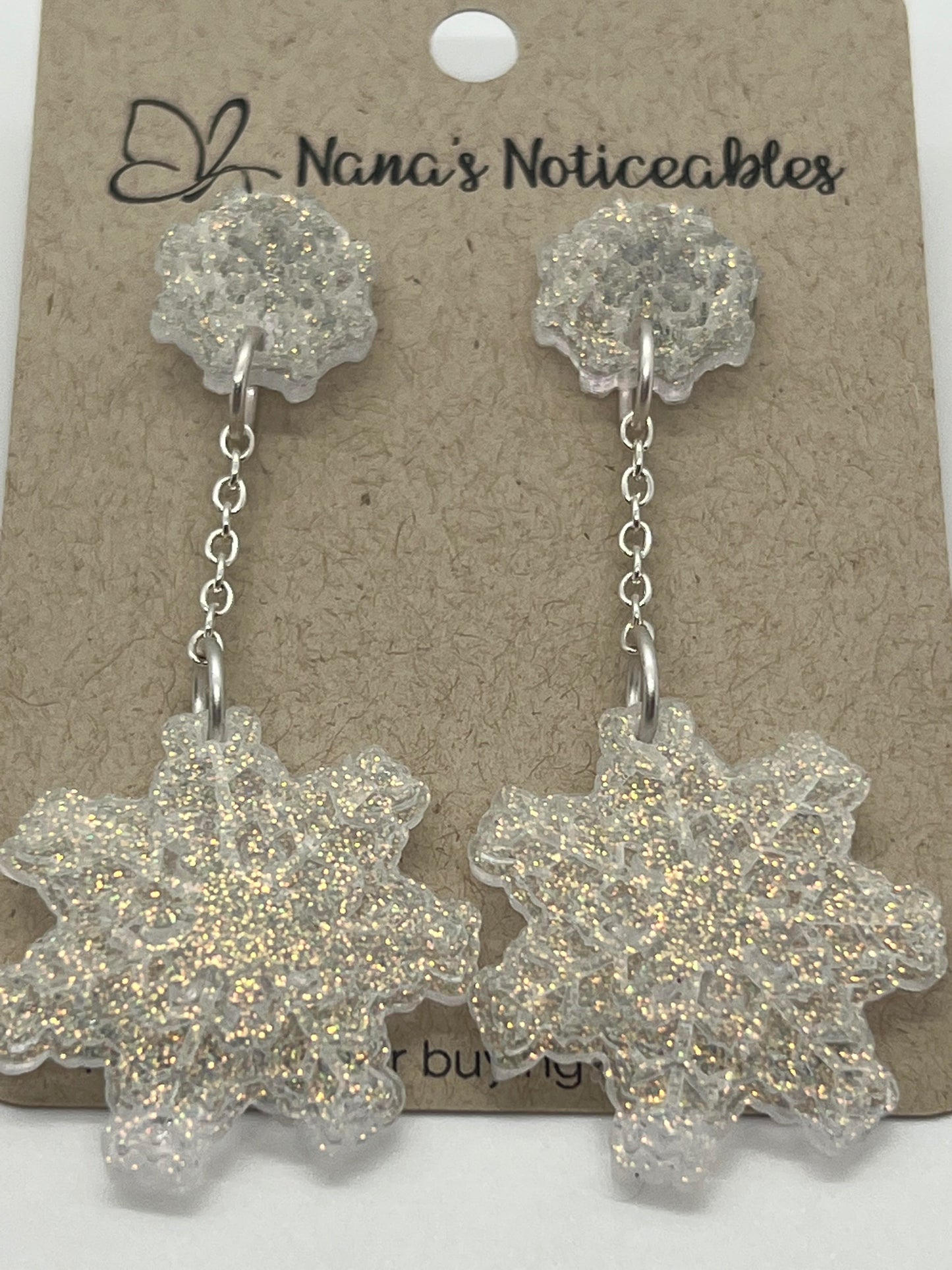 RESIN 2 IRIDESCENT GLITTER SNOW FLAKES