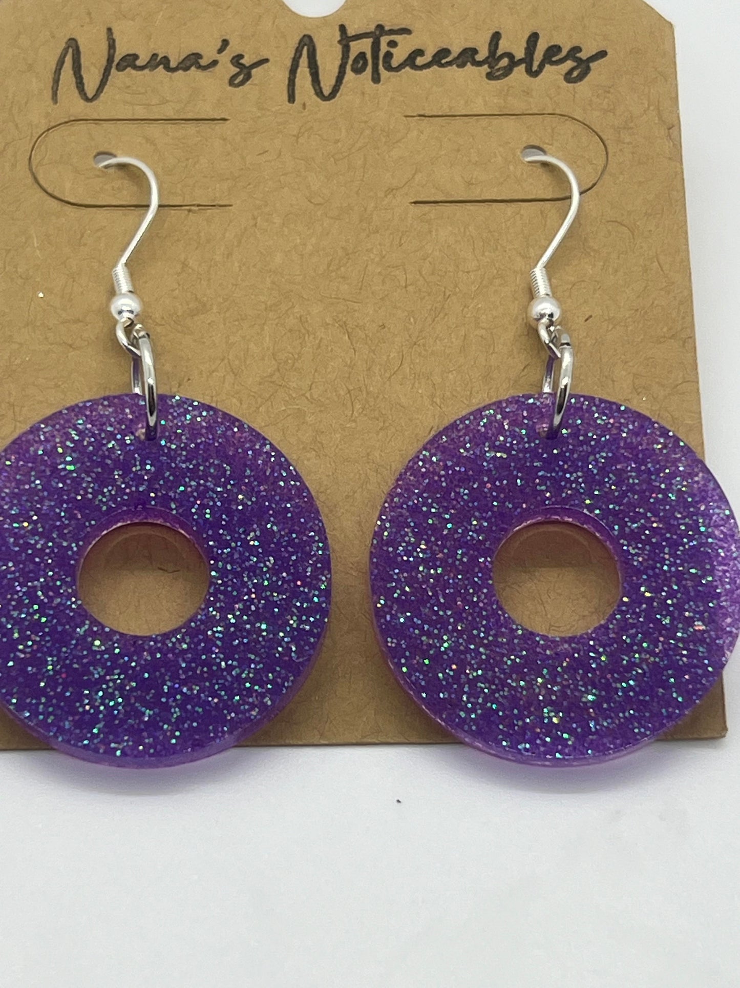 RESIN GLITTER OPEN THICK CIRLCE IN PURPLE