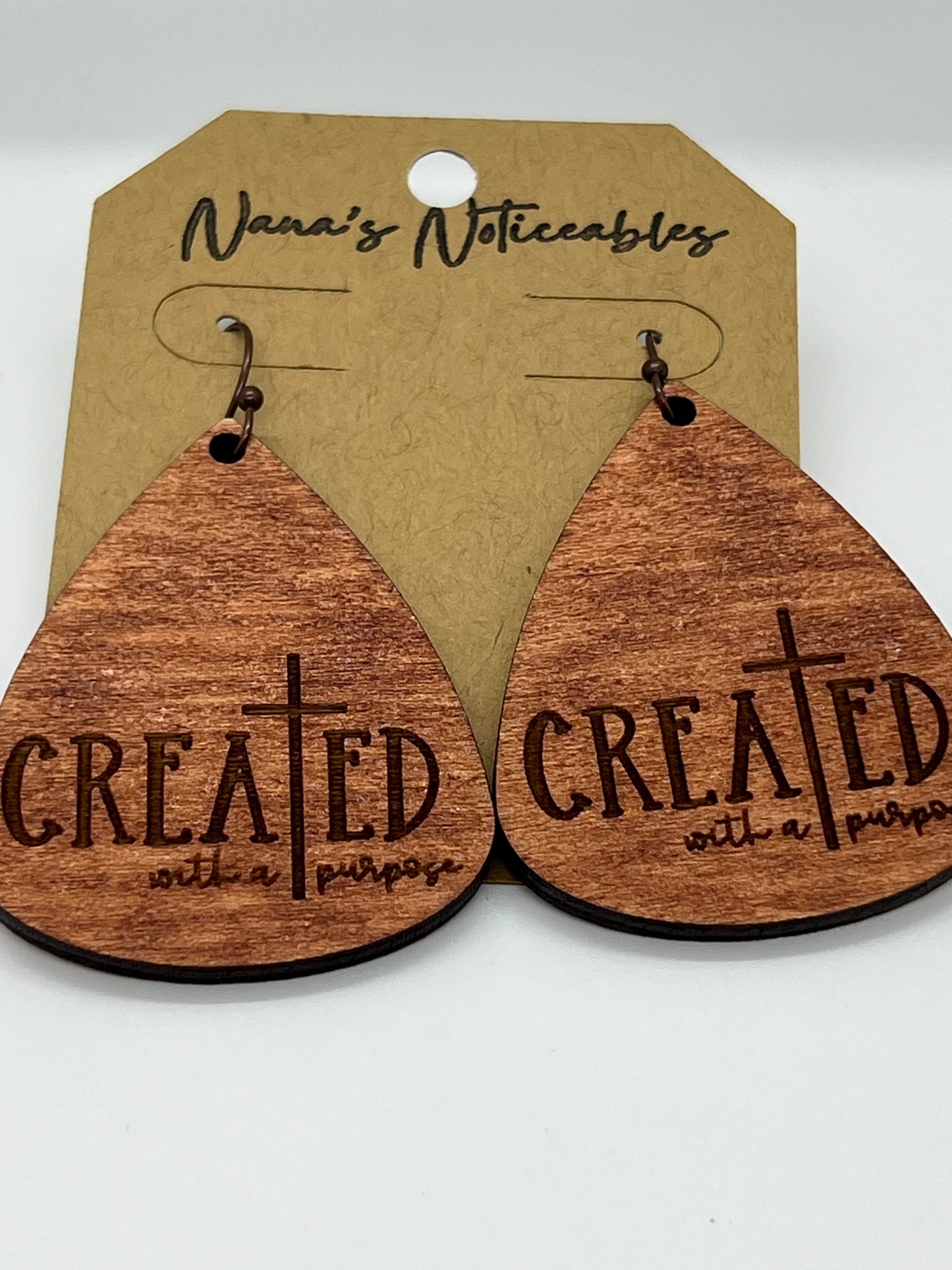 WOOD STAINED DROP "CREATED WITH A PURPOSE