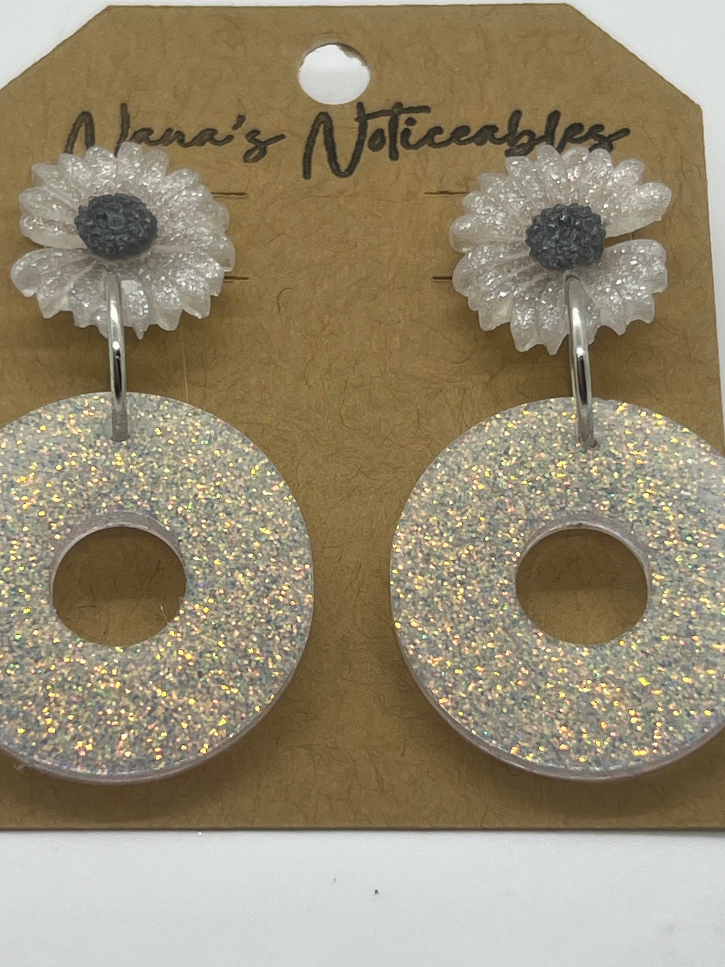 RESIN GLITTER FLOWER WITH WIIDE CIRCLE OPEN