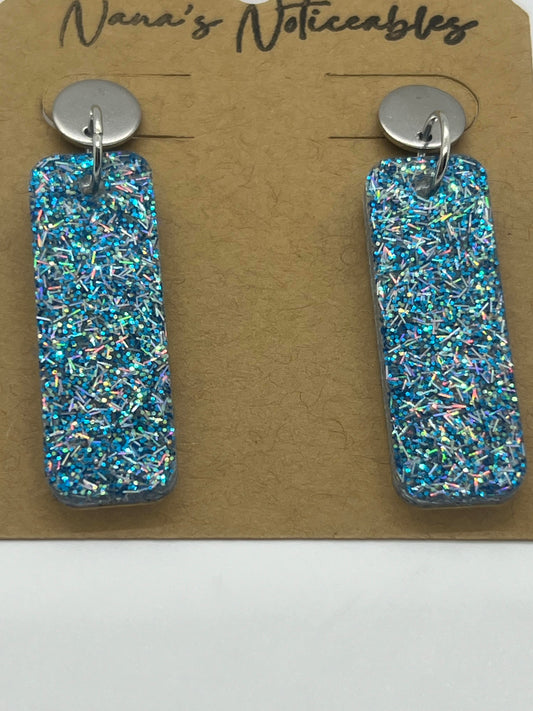 RESIN GLITTER SOLID SKINNY RECTANGLE