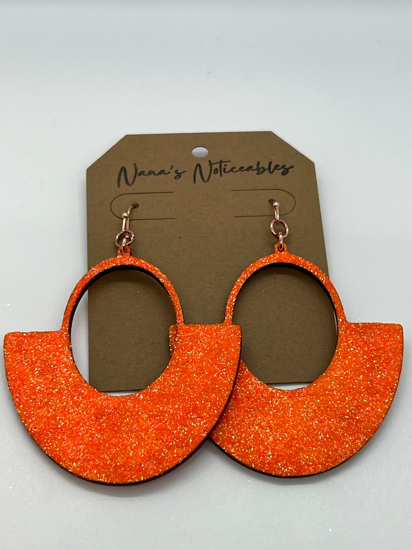 WOOD HALF OVAL CUT OUT IN IRIDESCENT ORANGE