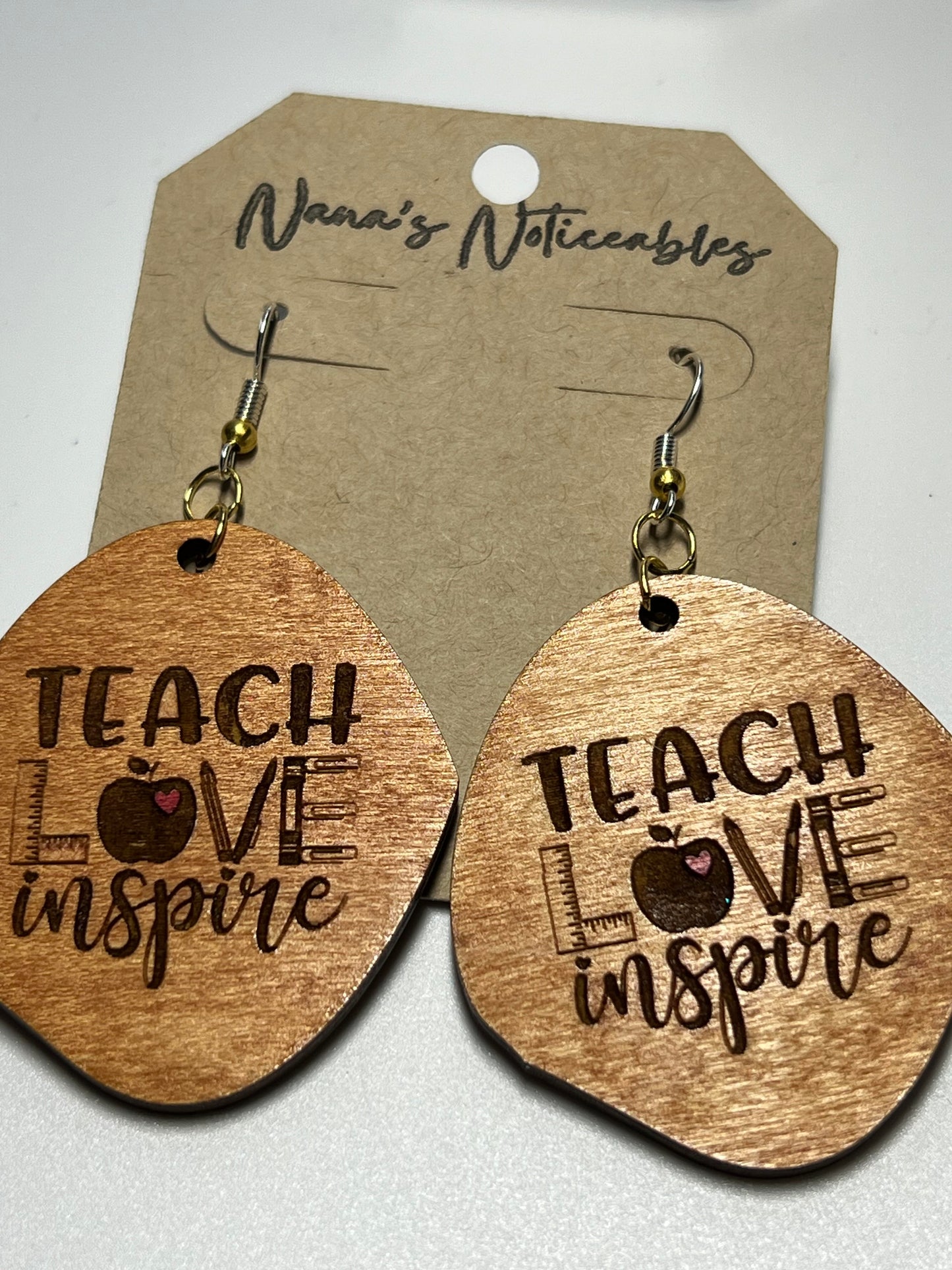 WOOD LG STAINED TEACH LOVE INSPIRE