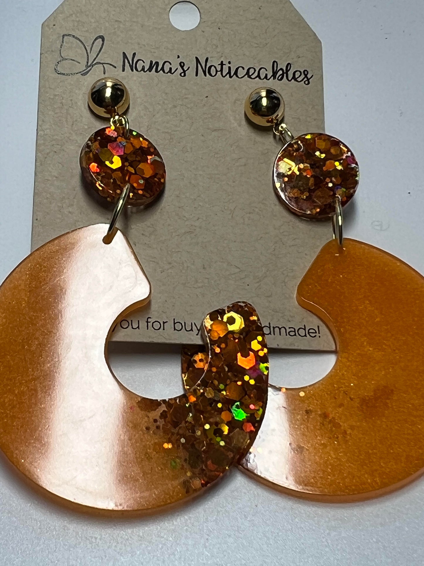 RESIN SPARKLE ORANGE & OPEN ORANGE CIRCLE