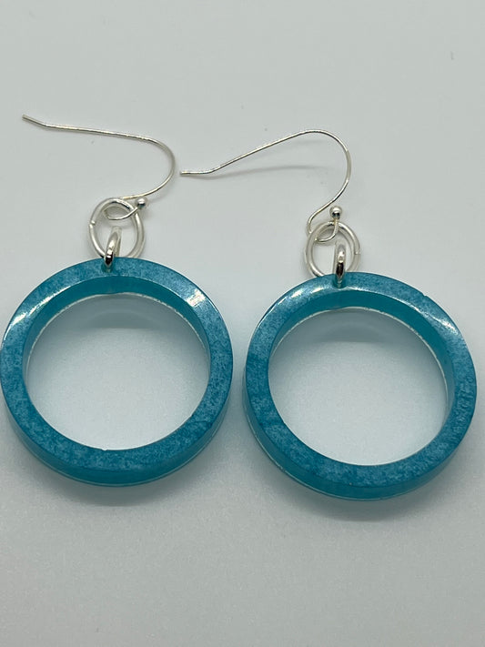 RESIN OPEN CIRCLE IN TEAL SHIMMER