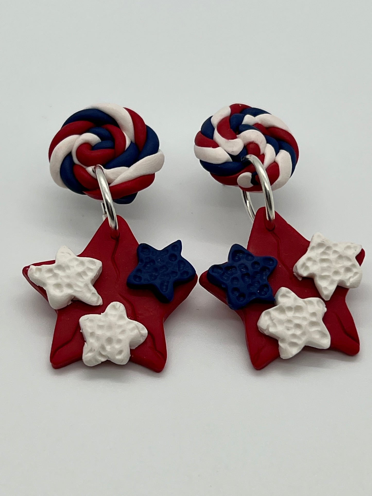 POLYMER STAR WITH ROPE POST WITH RED STAR IN RED, WHITE & BLUE