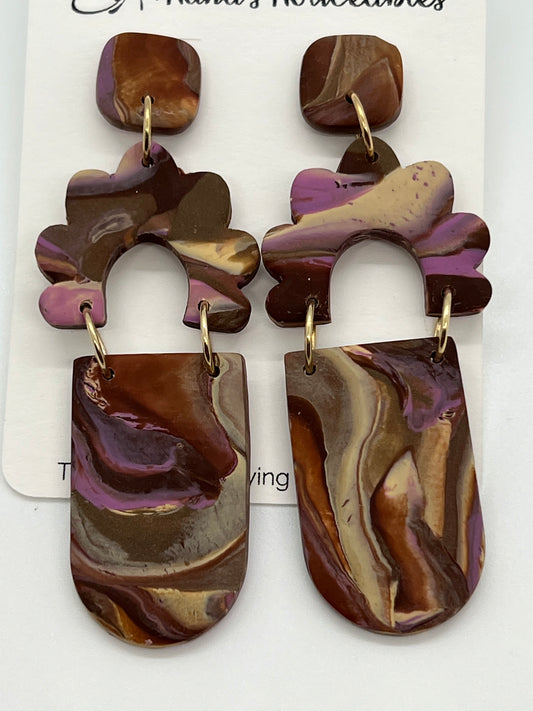 POLYMER FUN SHAPES IN MULTI COLORS OF LAVENDER, BEIGE AND BROWNS