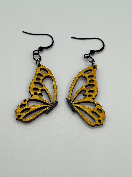 WOOD BUTTERFLY WINGS STAINED IN YELLOW