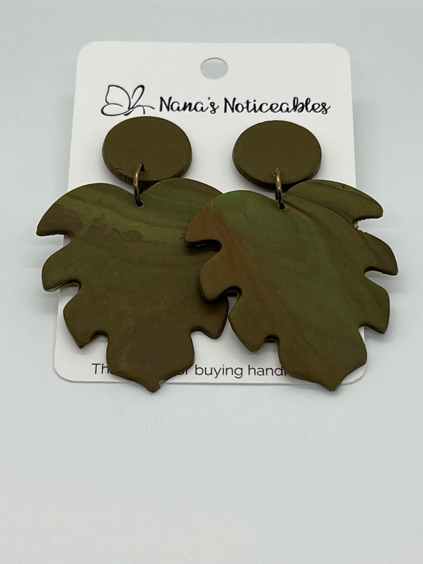 POLYMER LARGE LEAVES IN OLIVE GREEN