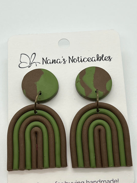 POLYMER RAINBOWS IN OLIVE GREEN AND BROWNISH GREEN