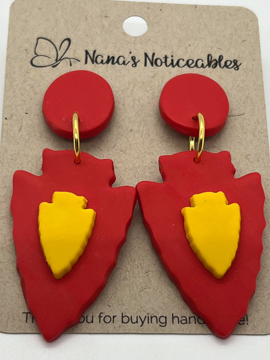 POLYMER LARGE ARROW HEADS IN RED AND YELLOW