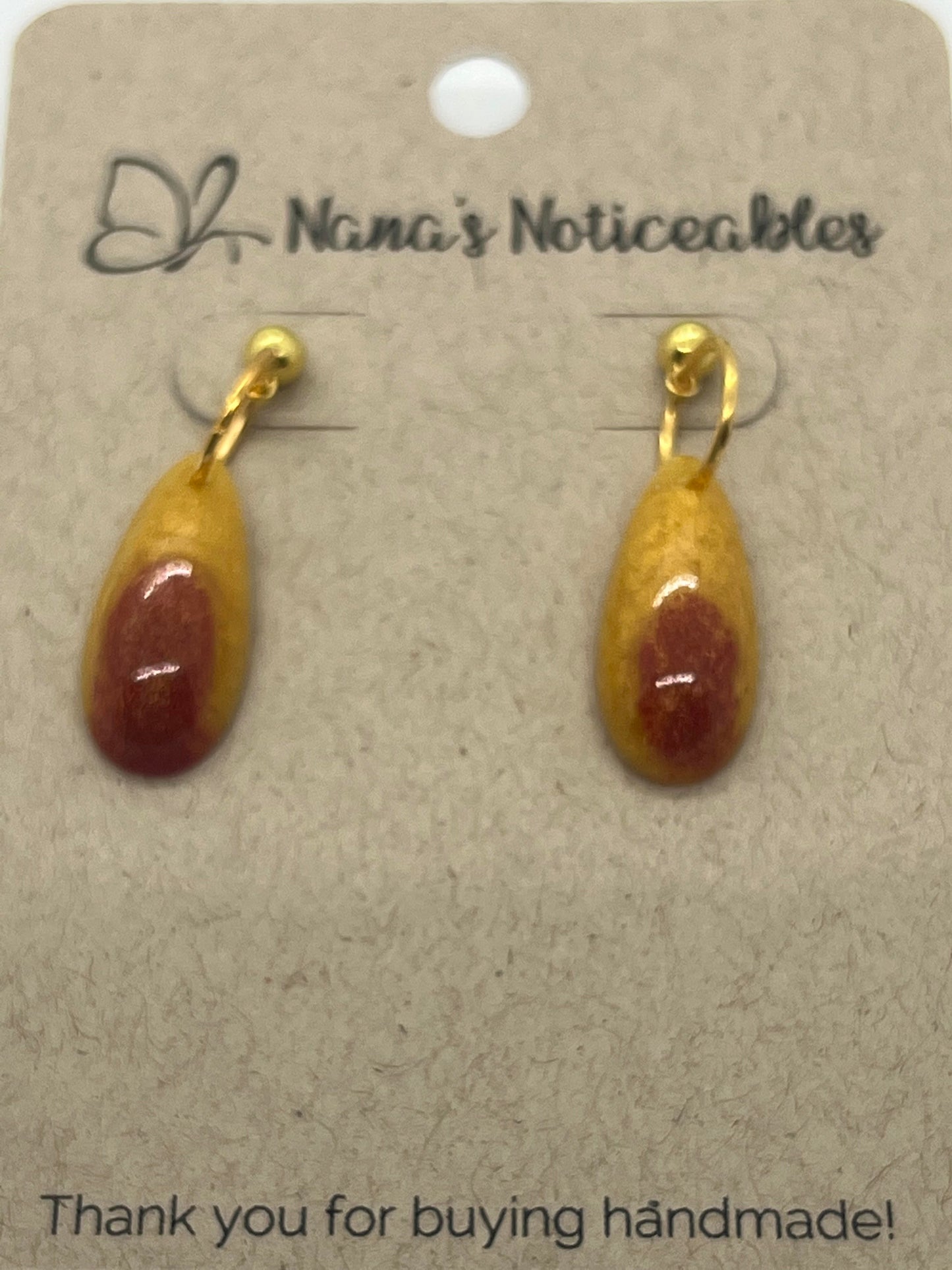 RESIN SMALL DROPS IN RED AND YELLOW SHIMMER