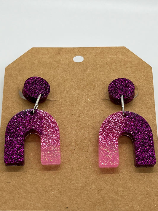 RESIN RAINBOWS IN SPARKLE PINKS AND PURPLE