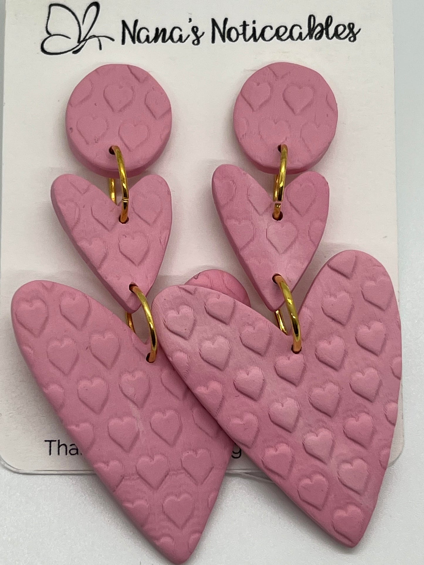 POLYMER DOUBLE HEARTS IN PINK