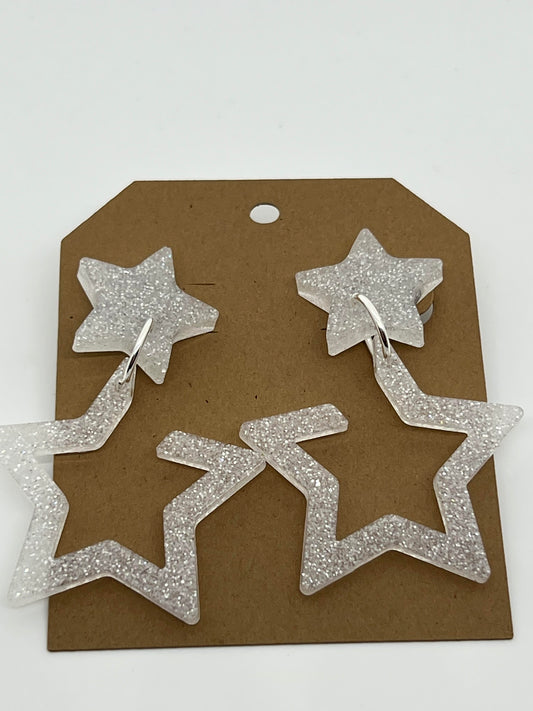 RESIN STARS IN SPARKLE WHITE