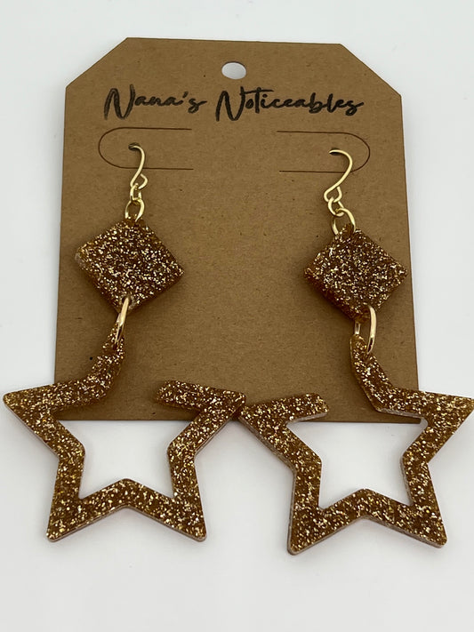 RESIN STAR'S IN SPARKLE GOLD