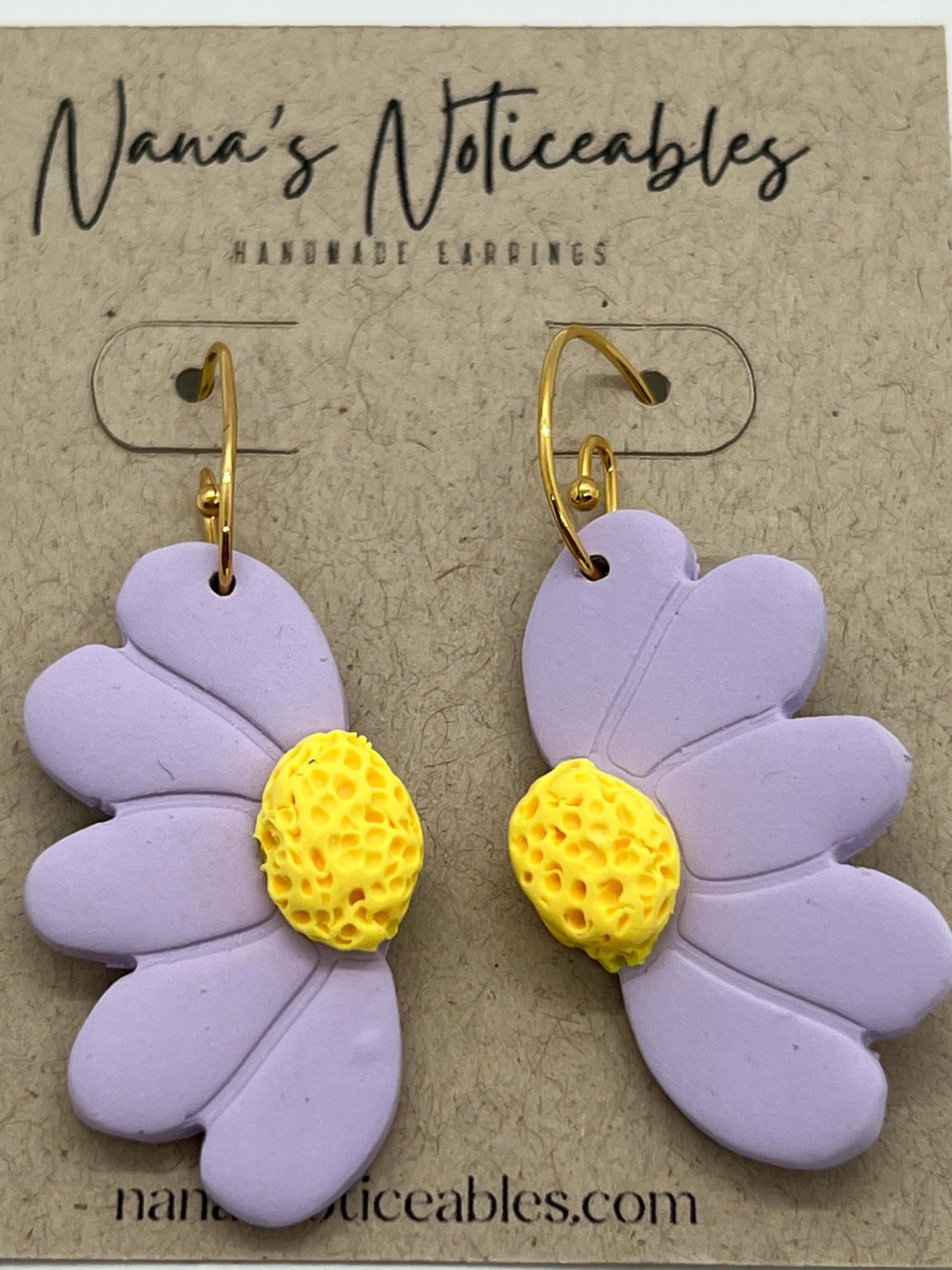 POLYMER LAVENDER HALF DAISY