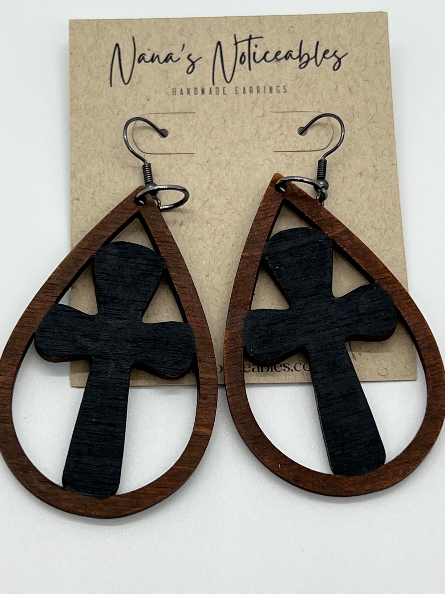 WOOD CROSS EARRINGS CHOOSE YOUR COLOR